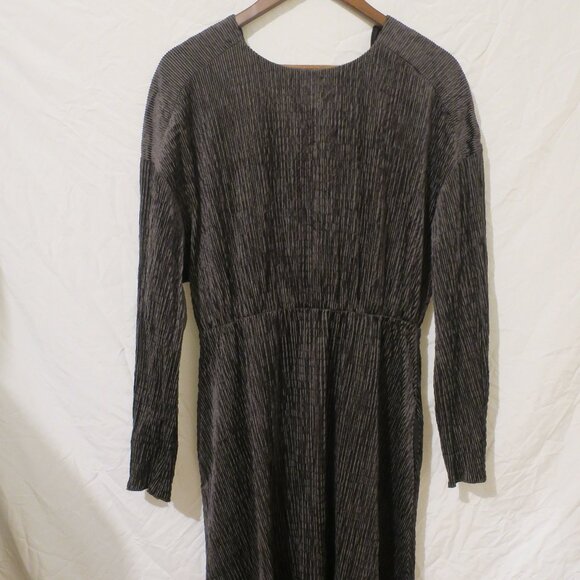 Tela Women's Dress Midi Grey Velvet Size 44/M Abito Notes - Picture 2 of 7